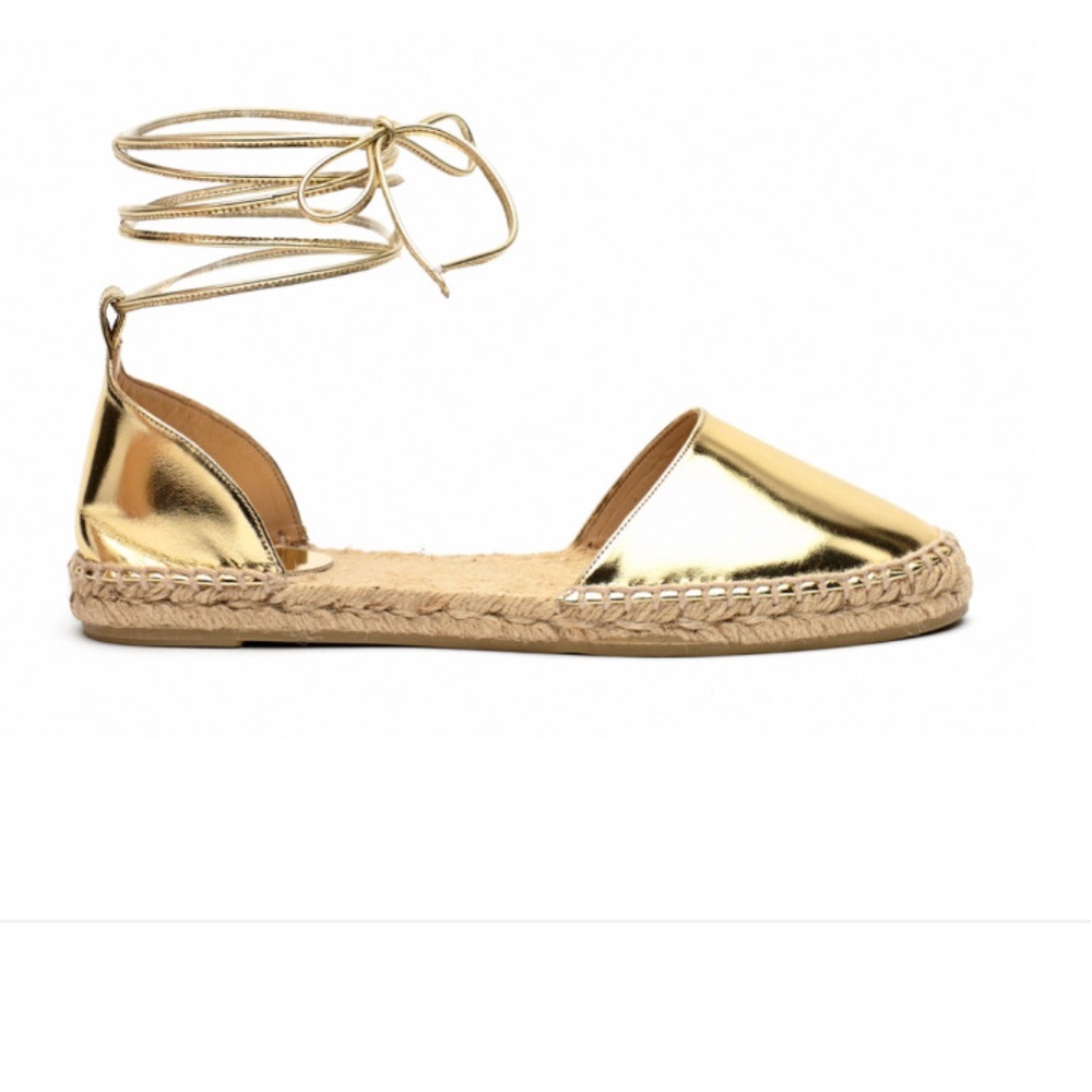 Frances Valentine Gold Espadrilles (size 37)